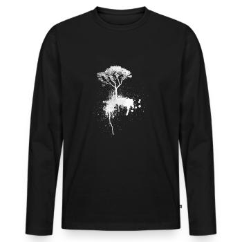 Tree Tree of Life T-shirt de couleurs de cadeau de chemise - T-shirt manches longues Premium bio Homme - noir - Devant - Nico (187cm)