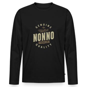 Nonno Genuine - T-shirt manches longues Premium bio Homme - noir - Devant - Nico (187cm)