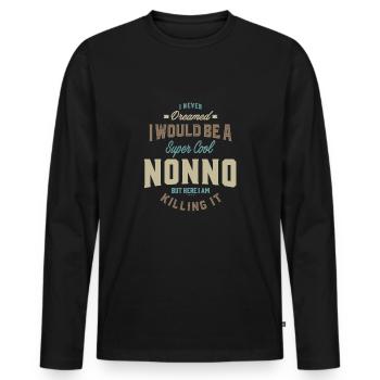 Super Cool Nonno - T-shirt manches longues Premium bio Homme - noir - Devant - Nico (187cm)