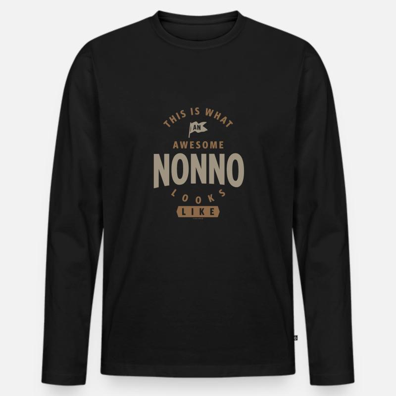 Super Nonno - Männer Premium Bio Langarmshirt - Schwarz