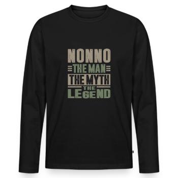 Nonno la légende - T-shirt manches longues Premium bio Homme - noir - Devant - Nico (187cm)