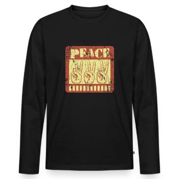 Peace Frieden Hippie Festival - T-shirt manches longues Premium bio Homme - noir - Devant - Nico (187cm)