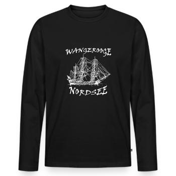 Wangerooge, mer du Nord - T-shirt manches longues Premium bio Homme - noir - Devant - Nico (187cm)
