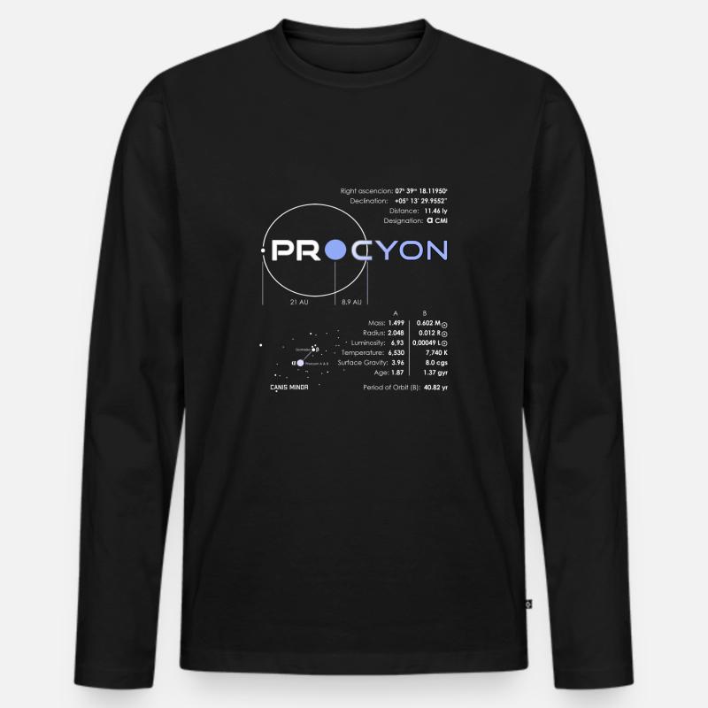 Procyon - Männer Premium Bio Langarmshirt - Schwarz