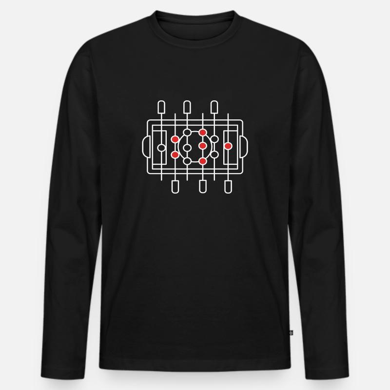 Tischfußball - Männer Premium Bio Langarmshirt - Schwarz