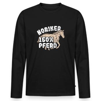 Pferd Pferde - Männer Premium Bio Langarmshirt - Schwarz - Vorne - Nico (187cm)