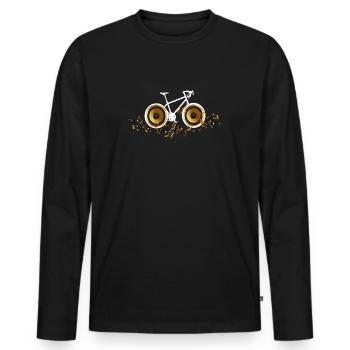 vélo son cyclisme est musique chaîne de vélo - T-shirt manches longues Premium bio Homme - noir - Devant - Nico (187cm)