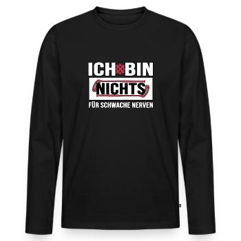 floorball unihockey floorballspieler bandy - Männer Premium Bio Langarmshirt - Schwarz - Vorne - Nico (187cm)