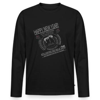Sylvester Hund Katze Maus SabineVegan HerzAufShirt - Männer Premium Bio Langarmshirt - Schwarz - Vorne - Nico (187cm)