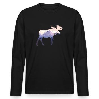 Élan - T-shirt manches longues Premium bio Homme - noir - Devant - Nico (187cm)