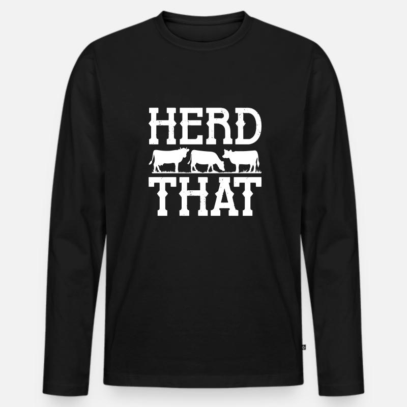 Herde, dass - Männer Premium Bio Langarmshirt - Schwarz