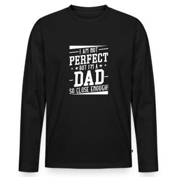 Je ne suis pas parfait mais je suis un père si proche - T-shirt manches longues Premium bio Homme - noir - Devant - Nico (187cm)