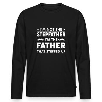 I’m Not The Stepfather - Men's Premium Organic Long Sleeve Shirt - black - Front - Nico (187cm)