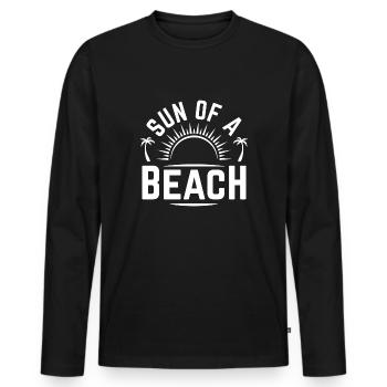 Soleil d’une plage - T-shirt manches longues Premium bio Homme - noir - Devant - Nico (187cm)
