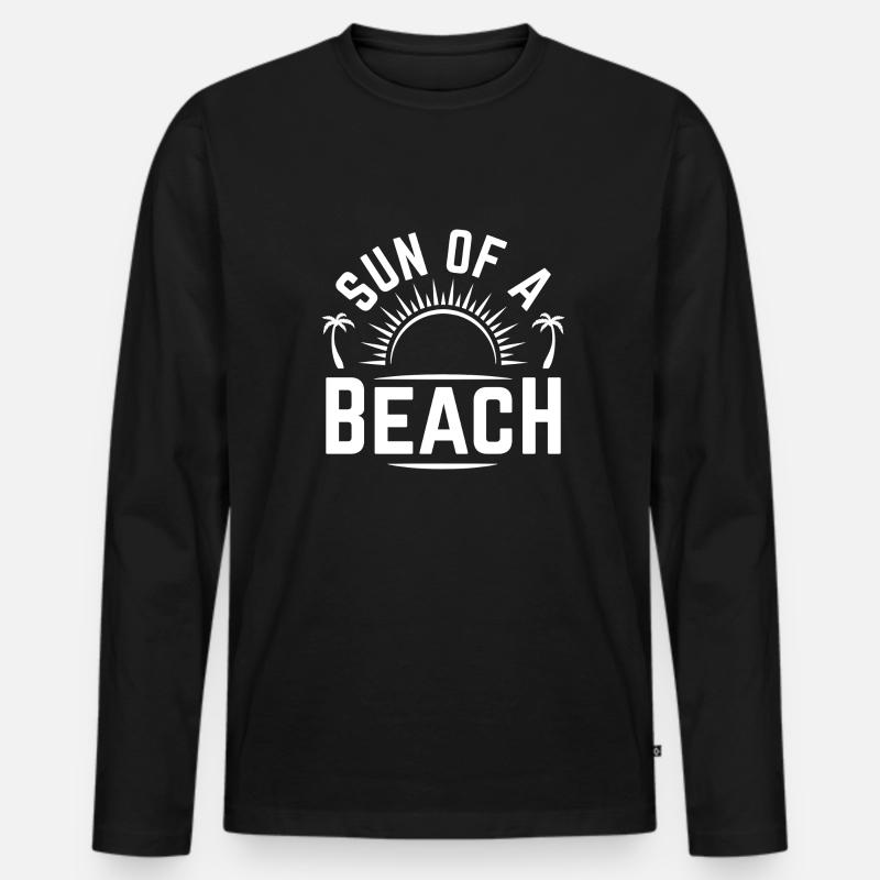 Sonne eines Strandes - Männer Premium Bio Langarmshirt - Schwarz