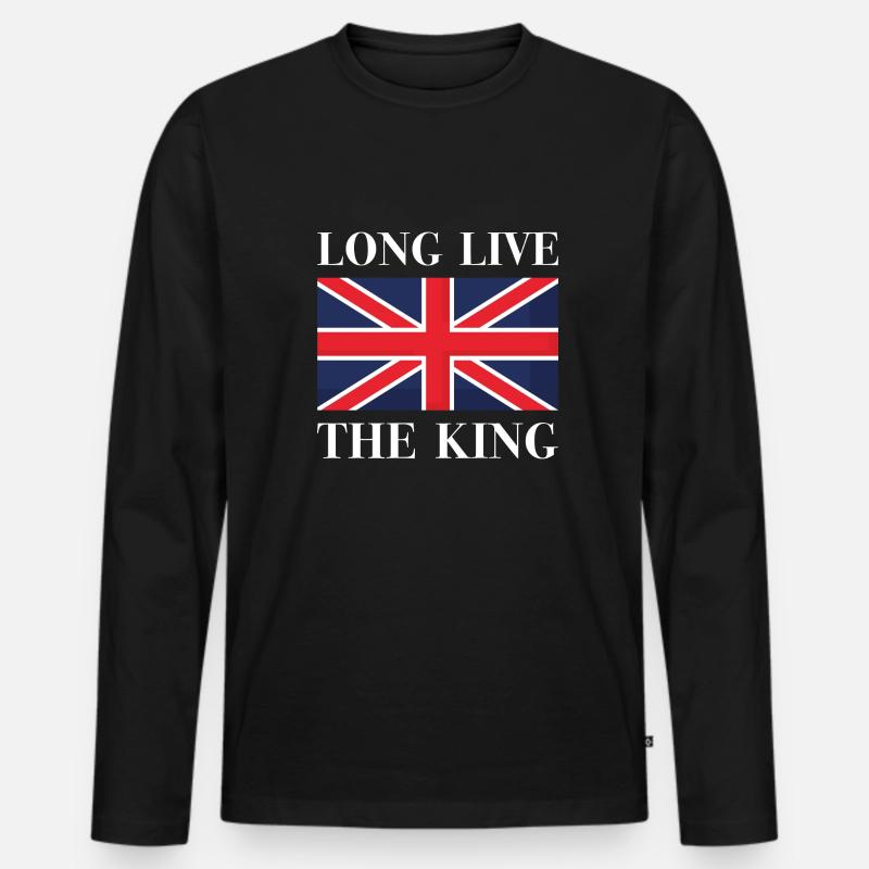 Es lebe der König - Männer Premium Bio Langarmshirt - Schwarz