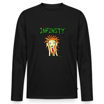 Infinity - Men's Premium Organic Long Sleeve Shirt - black - Front - Nico (187cm)