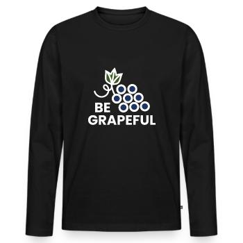Be Grapeful - Men's Premium Organic Long Sleeve Shirt - black - Front - Nico (187cm)