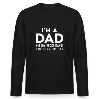 Je suis un papa Personne ne comprend à quel point je suis hilarant - T-shirt manches longues Premium bio Homme - noir - Devant - Nico (187cm)