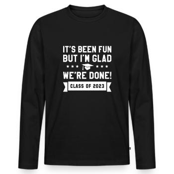 Wir sind fertig mit der Klasse von 2023 - Männer Premium Bio Langarmshirt - Schwarz - Vorne - Nico (187cm)