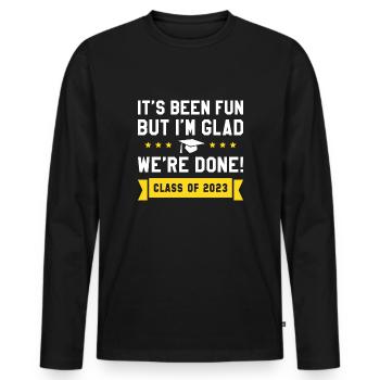 Wir sind fertig mit der Klasse von 2023 - Männer Premium Bio Langarmshirt - Schwarz - Vorne - Nico (187cm)