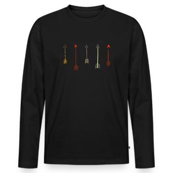 Arrows Archer Target Water Bow Target Target - Men's Premium Organic Long Sleeve Shirt - black - Front - Nico (187cm)