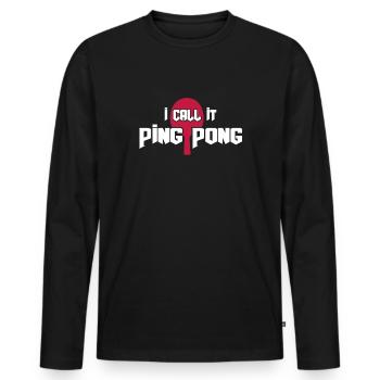 Tournoi de tennis de table PING PONG - T-shirt manches longues Premium bio Homme - noir - Devant - Nico (187cm)