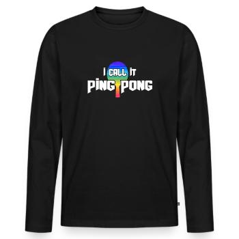 Ping-pong Tennis de table Joueur de tennis de table - T-shirt manches longues Premium bio Homme - noir - Devant - Nico (187cm)