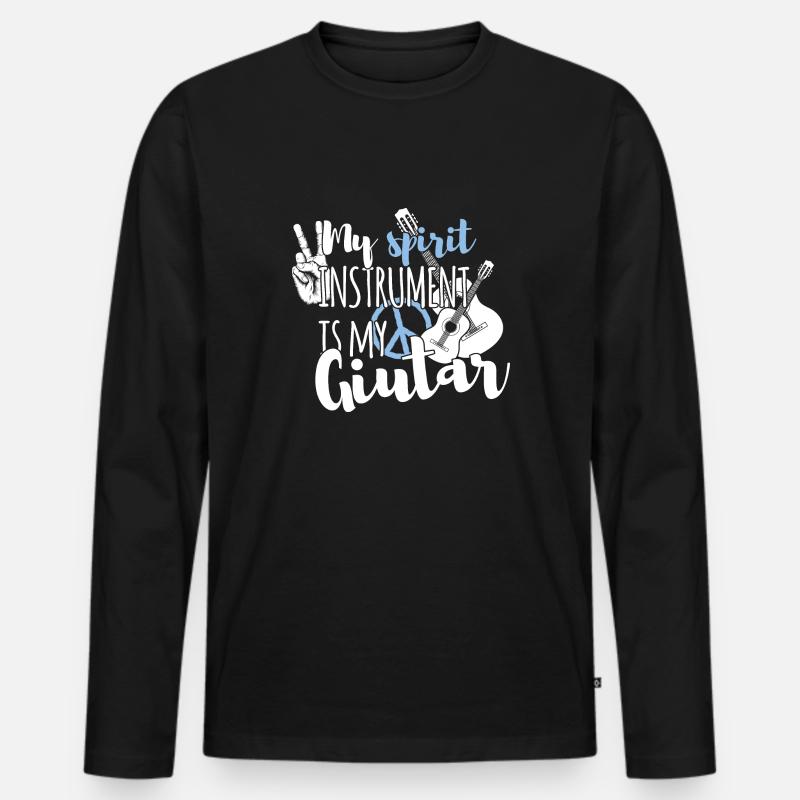 Gitarrist - Männer Premium Bio Langarmshirt - Schwarz