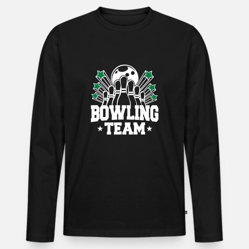 Bowling Team - Männer Premium Bio Langarmshirt - Schwarz