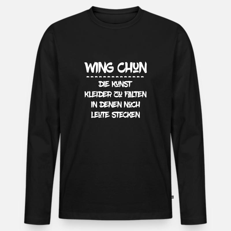 Wing Chun - Männer Premium Bio Langarmshirt - Schwarz
