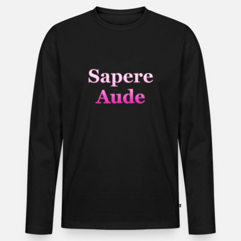 Sapere Aude - Männer Premium Bio Langarmshirt - Schwarz