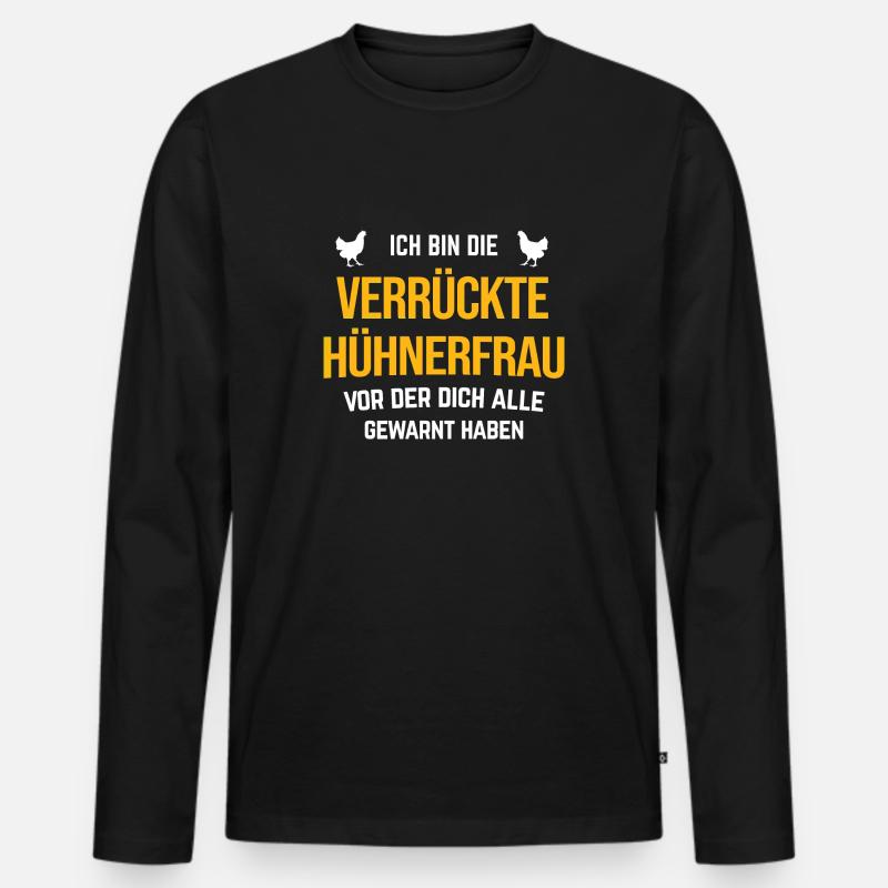 Hahn Hühner Geflügel - Männer Premium Bio Langarmshirt - Schwarz