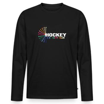 hockey field hockeysport fieldhockey - Men's Premium Organic Long Sleeve Shirt - black - Front - Nico (187cm)