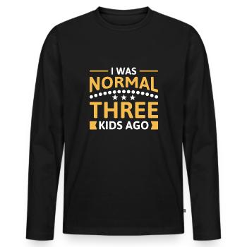 J'étais normal il y a trois enfants - T-shirt manches longues Premium bio Homme - noir - Devant - Nico (187cm)