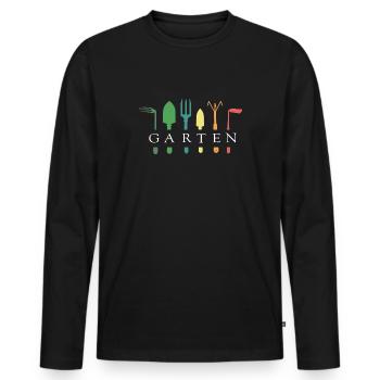 gartenfreund bunter schrebergarten gartenarbeit - Männer Premium Bio Langarmshirt - Schwarz - Vorne - Nico (187cm)