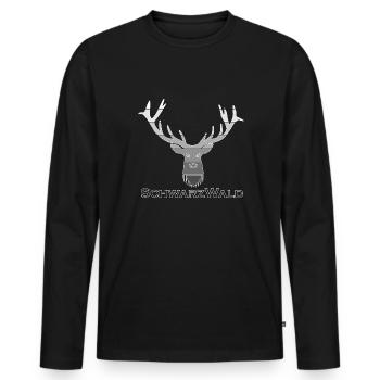 Schwarzwald Hirsch - Multi grey - Männer Premium Bio Langarmshirt - Schwarz - Vorne - Nico (187cm)