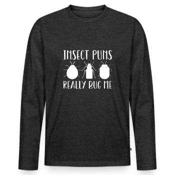 Insektenwitze nerven mich wirklich - Männer Premium Bio Langarmshirt - Anthrazit meliert - Vorne - Nico (187cm)