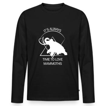 Lustiges Mammut Steinzeit Eiszeit Design Urzeit - Männer Premium Bio Langarmshirt - Schwarz - Vorne - Nico (187cm)