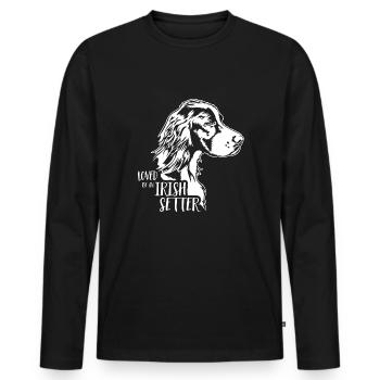 Aimé par un chien setter irlandais disant Wilsigns - T-shirt manches longues Premium bio Homme - noir - Devant - Nico (187cm)
