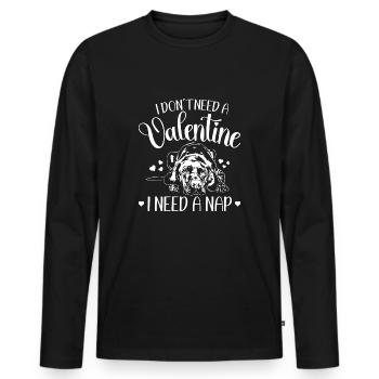 Magyar Vizsla Saint Valentin chiens chien Wilsigns - T-shirt manches longues Premium bio Homme - noir - Devant - Nico (187cm)