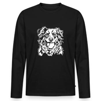 Australian Shepherd Ball Ball Junkie Dogs Wilsigns - Men's Premium Organic Long Sleeve Shirt - black - Front - Nico (187cm)