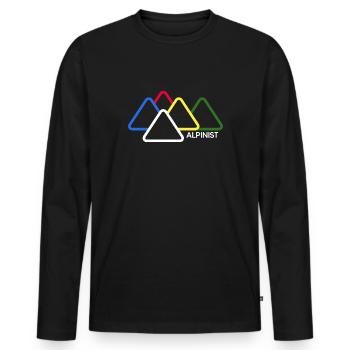 bergsteiger alpinist trade-climbing bergfex berge - Männer Premium Bio Langarmshirt - Schwarz - Vorne - Nico (187cm)
