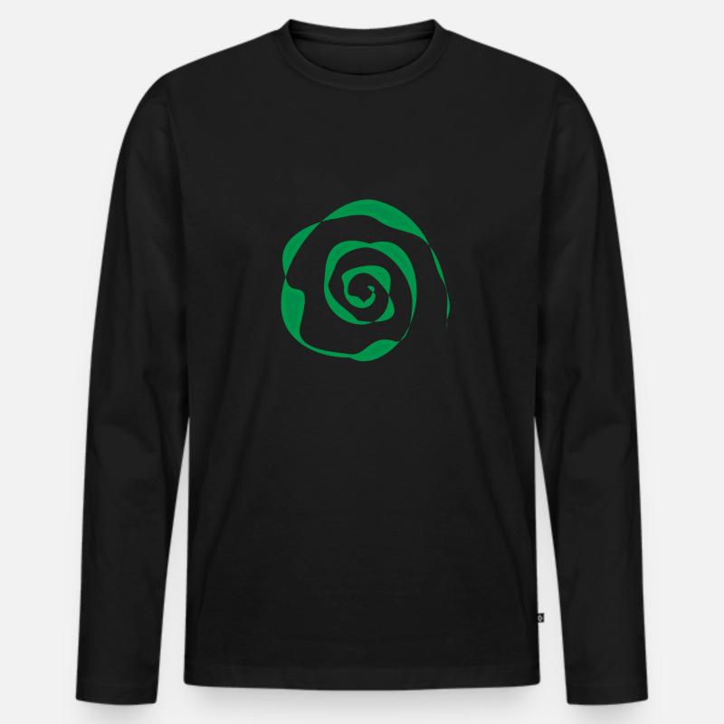 grüne Spirale - Männer Premium Bio Langarmshirt - Schwarz