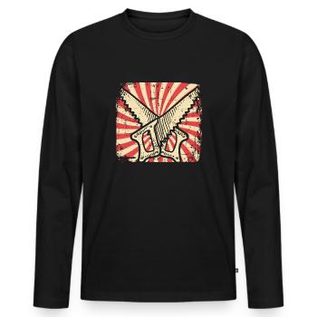 saw - Men's Premium Organic Long Sleeve Shirt - black - Front - Nico (187cm)