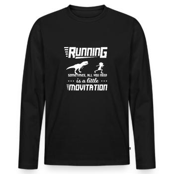 Cadeau de course à pied en cours d'exécution - T-shirt manches longues Premium bio Homme - noir - Devant - Nico (187cm)