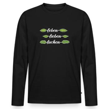 natural plants green thumb monstera - Men's Premium Organic Long Sleeve Shirt - black - Front - Nico (187cm)