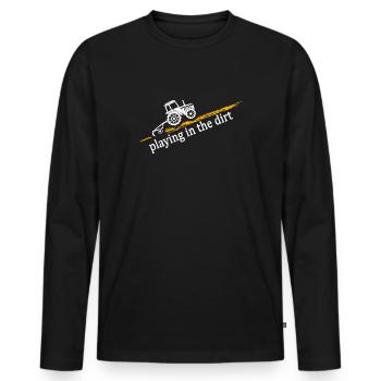 Tracteur « conducteur de tracteur sale » champ fermier - T-shirt manches longues Premium bio Homme - noir - Devant - Nico (187cm)