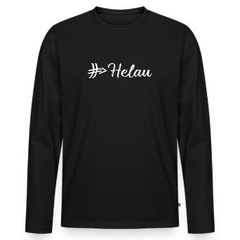 Helau # Hashtag Rautenpfeil Karneval Fastnacht - Männer Premium Bio Langarmshirt - Schwarz - Vorne - Nico (187cm)