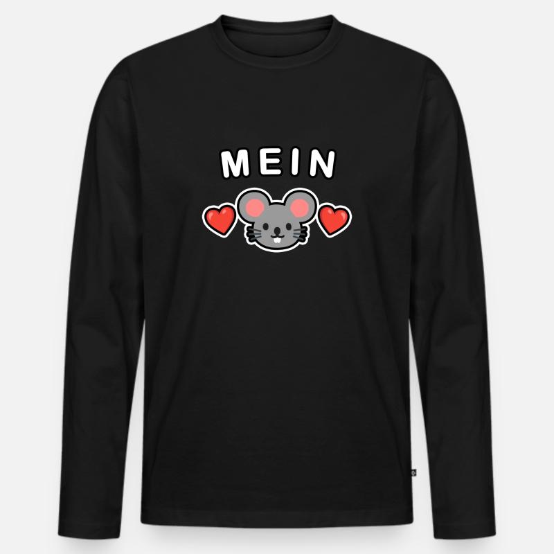 Mein Mäusschen ❤️ - Männer Premium Bio Langarmshirt - Schwarz